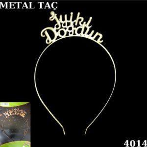 GOLD METAL TAÇ İYİ Kİ DOĞDUN, toptan parti malzemeleri,party mall
