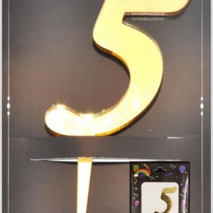 Pasta Üstü Pleksi Rakam Gold 5,toptan parti malzemeler,party mall