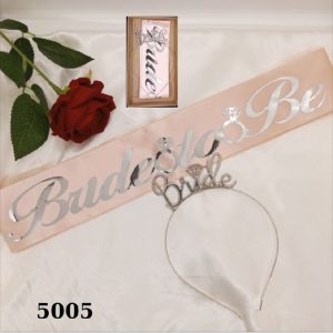 Kuşak-Taç Seti Bride To Be Pembe-Gümüş,toptan parti malzemeleri,party mall