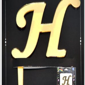 Pasta Üstü Pleksi Harf Gold H,toptan parti malzemeler,party mall
