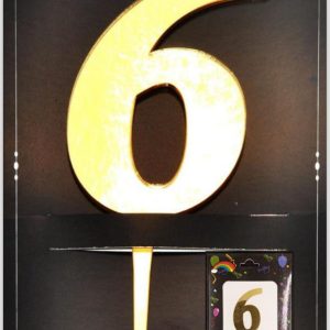 Pasta Üstü Pleksi Rakam Gold 6,toptan parti malzemeler,party mall