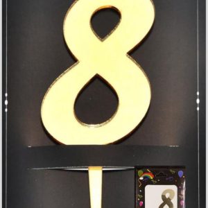 Pasta Üstü Pleksi Rakam Gold 8,toptan parti malzemeler,party mall