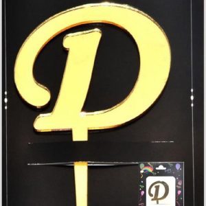 Pasta Üstü Pleksi Harf Gold D,toptan parti malzemeler,party mall