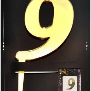 Pasta Üstü Pleksi Rakam Gold 9,toptan parti malzemeler,party mall
