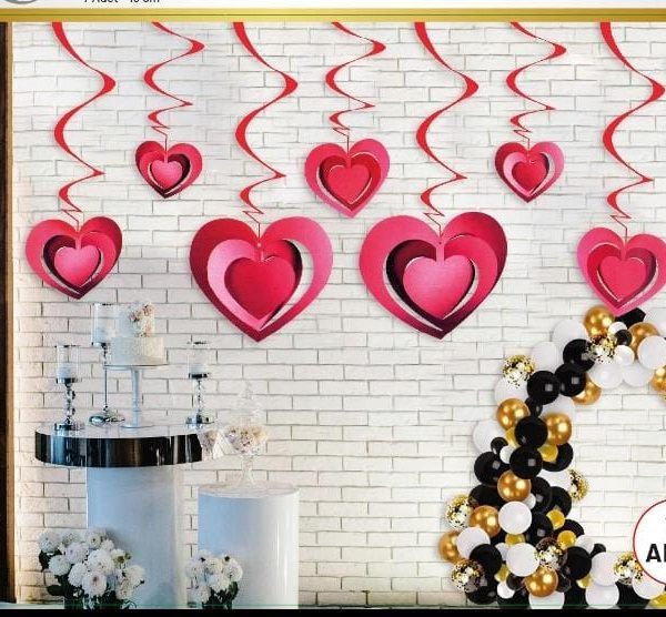 3D Kalp Sarkık 12 li,toptan parti malzemeleri,party mall