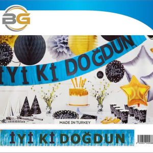 püsküllü banner iyi ki doğdun mavi,party mall