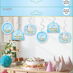 6lı sarkıt hoşgeldin bebeğim mavi,party mall