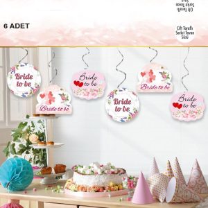6'lı sarkıt bride to be,toptan parti malzemeleri,party mall
