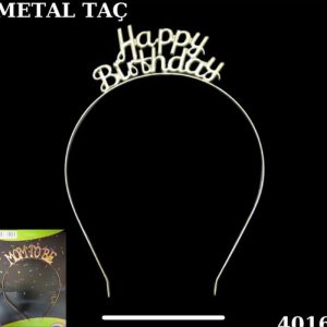 GOLD METAL TAÇ HAPPY BİRTHDAY, toptan parti malzemeleri,party mall
