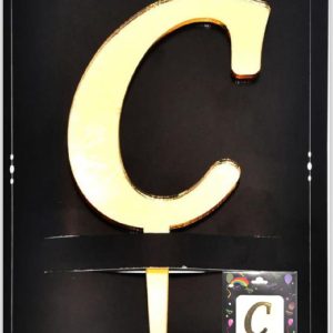 Pasta Üstü Pleksi Harf Gold C,toptan parti malzemeler,party mall