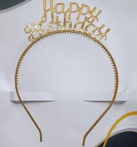 gold happy birthday mika taç gözlük seti,toptan parti malzemeleri,party mall