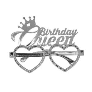 birthday queen kalpli gümüş gözlük,toptan parti malzemeleri,party mall
