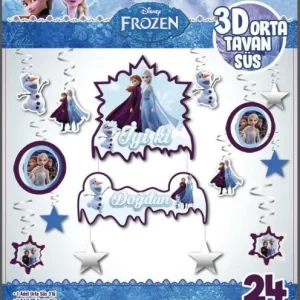 3 d tavan süsü 24 lü frozen,toptan parti süs,party mall