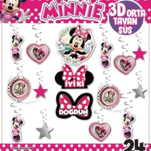 3 d tavan süsü 24 lü minnie mouse,toptan parti süs,party mall