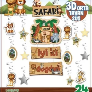 3 d tavan süsü 24 lü safari,toptan parti süs,party mall