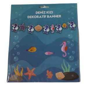 dekoratif banner deniz kızı,party mall
