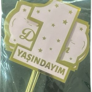 5'li konuşma balonu 1 yaş pembe gold,party mall