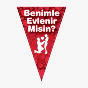 benimle evlenir misin ücgen flama,toptan parti süs,party mall