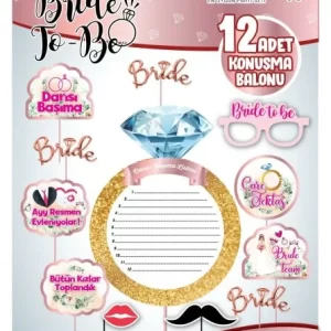12 li konuşma balonu,toptan parti süs,party mall