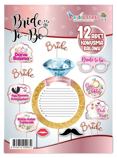 12 li konuşma balonu,toptan parti süs,party mall