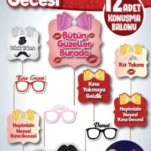 12 li konuşma kına gecesi balonu,toptan parti süs,party mall