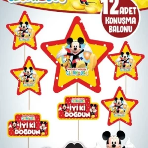 micky mouse12 li konuşma balonu,toptan parti süs,party mall