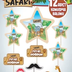 12 li konuşma safari balonu,toptan parti süs,party mall