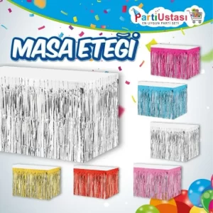 gümüş masa eteği,toptan parti süs,party mall