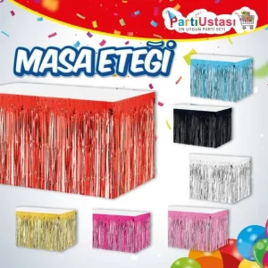 kırmızı masa eteği ,toptan parti süs,party mall