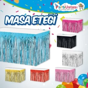 masa eteği mavi,toptan parti süs,party mall