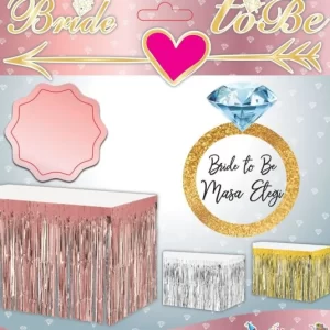 rose gold masa eteği,toptan parti süs,party mall