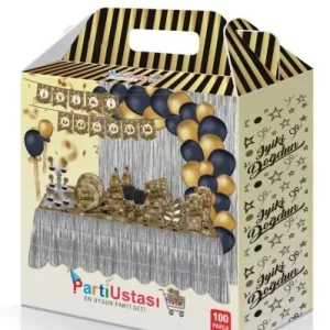parti seti iyi ki doğdun siyah gold 2,party mall